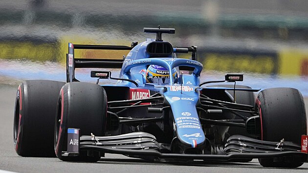 Fernando Alonso z tmu Alpine v kvalifikaci Velk ceny Francie F1.