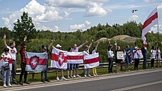 Protest proti Lukaenkov reimu na litevsko-bloruské hranici (12. ervna 2021)