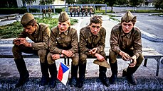 Odcházející vojáci Sovtské armády, erven 1991, Milovice