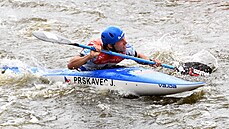 Ji�í Prskavec na závod� sv�tového poháru ve vodním slalomu v pra�ské Troji