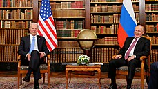 Prezidenti USA a Ruska Joe Biden a Vladimir Putin se se�li v �enevské vile La...