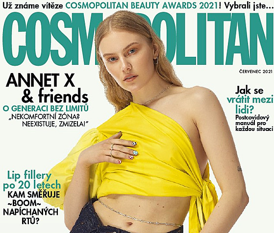 Titulní strana časopisu Cosmopolitan, červenec 2021