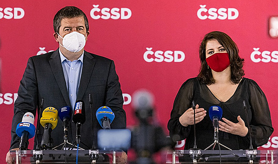 Pedseda SSD, ministr vnitra Jan Hamáek a místopedsedkyn SSD, ministryn...