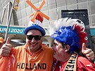 eský a nizozemský fanouek ped osmifinálovým duelem na ME