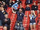 Skotský fanouek se tí na zápas proti Chorvatsku na Euru 2021.