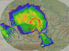 Mapa bouek s blesky v 23. hodin 23. ervna 2021