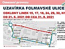 Omezen provozu kvli uzaven Folmavsk ulici v Plzni.