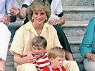Princezna Diana, princ William a princ Harry na návtv panlska (Mallorca, 9...