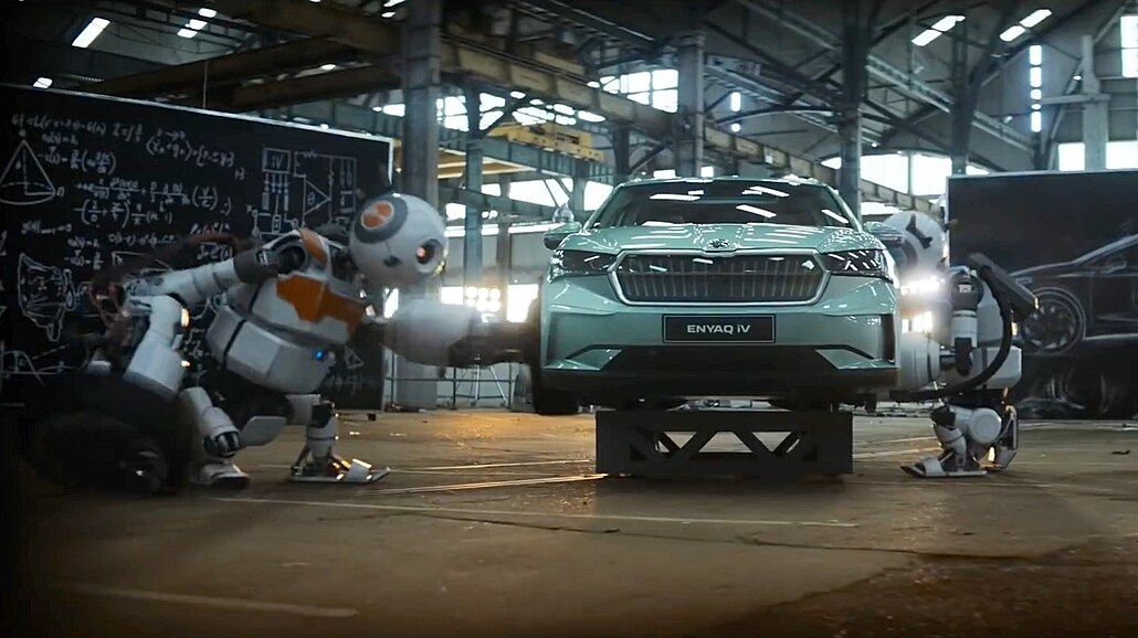 Robotičtí sirotci Čistík a Rychlík staví elektrickou škodu