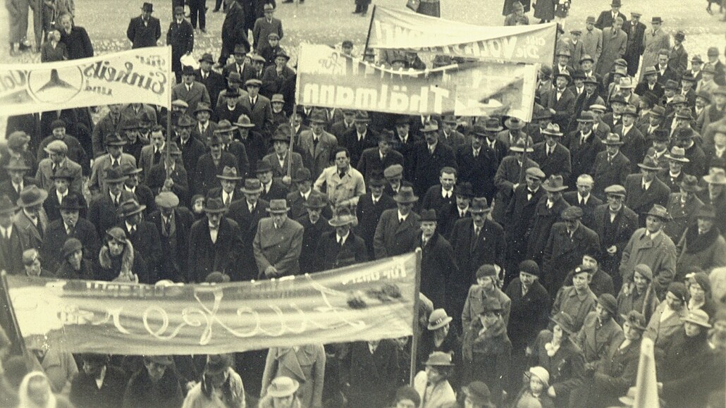 Antifašistická demonstrace konaná v Odrách u příležitosti oslav dělnického...