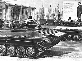 BMP-1 (Bojevaja Mašina Pjechoty) bylo první sériově vyráběné bojové vozidlo...