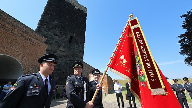Oslava 75 let od založení Sboru dobrovolných hasičů Cheb Háje na Chebském hradě.