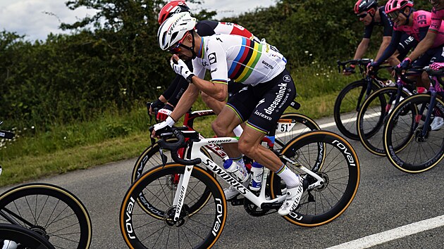 Julien Alaphilippe po startu prvn etapy Tour de France 2021.