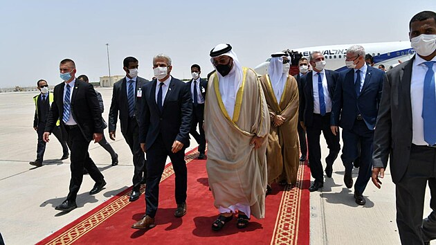 Izraelský ministr zahraničí Jair Lapid na návštěvě Spojených arabských emirátů (29. června 2021)
