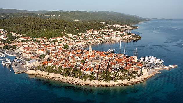 Chorvatský ostrov Korčula v Jaderském moři (23. června 2021)