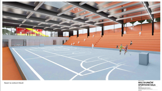 Vizualizace multifunkční sportovní haly ze studie Schindler Seko architekti.