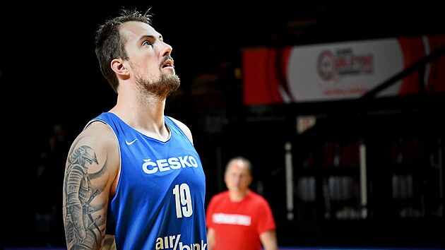 Ondej Balvn na trninku eskch basketbalist