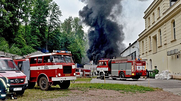 Požár kotelny na topný olej ve Vebě v Broumově (22. 6. 2021)