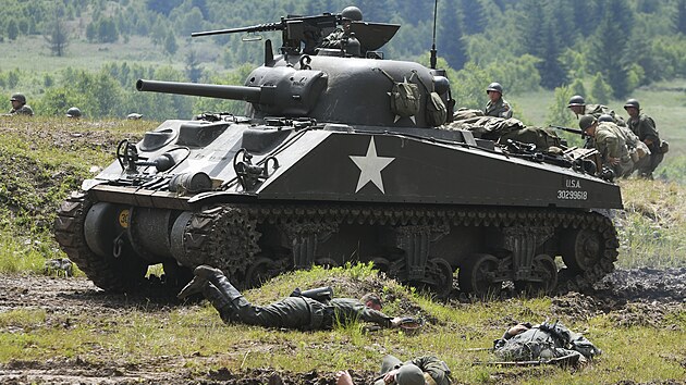 Den pozemnho vojska Bahna 2021 s ukzkami historick techniky se konal 26. ervna 2021 v obci Straice na Rokycansku. Na snmku historick tank M4 Sherman.