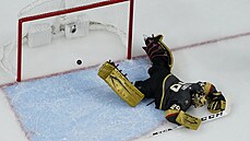 Marc-Andre Fleury z Vegas inkasuje gól v pátém semifinálovém duelu s Montrealem.