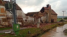Velké kody napáchala boue také ve Stebn na Lounsku. (24. ervna 2021)