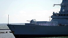 Britský torpédoborec Defender zakotvil v ukrajinské Odse. (18. ervna 2021)