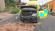 Havárie sanitky a osobního auta v �astolovicích (24. 6. 2021)