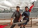 Taneníci ínského národního baletu pózují ped panoramatem Hongkongu. (21....