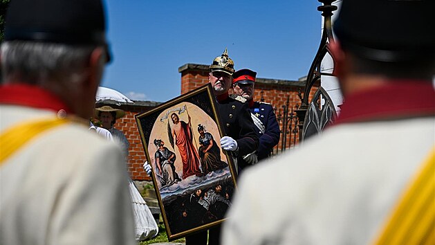 V Cerekvici nad Bystic pedstavili znovunalezen obraz, kter vznikl na pamtku padlho podporuka Eugena Sauer-Csky von Nordendorf (19. 6. 2021).