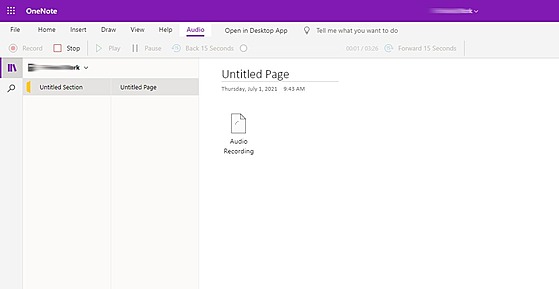 Rozhran programu OneNote