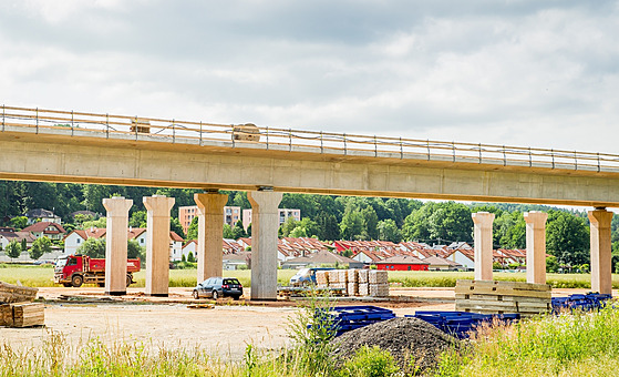 Rozestavěná dálnice D3 v červnu 2021 nedaleko Budějovic