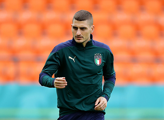 Italský záloník Marco Verratti na tréninku reprezentace.