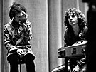 Robbie Krieger a Jim Morrison po koncertu v Hunter College v New Yorku v roce...