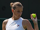 Karolína Plíková v zápase tetího kola Wimbledonu