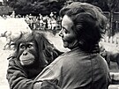 Káma a Boena Gottfriedová na návtv u slon na podzim 1973