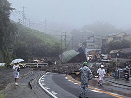 Sesuv bahna v japonském mst Atami (3. ervence 2021)