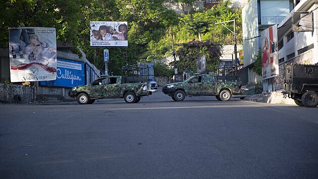 Armda zablokovala ulici, kde il prezident Haiti Jovenel Moïse (7. ervence 2021)