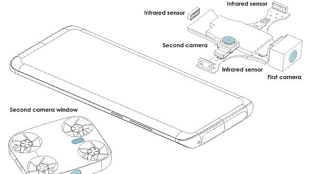 Patent Viva na smartphone s fotografickm dronem