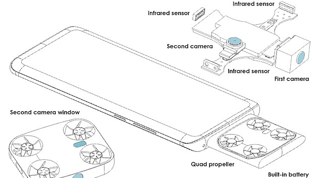 Patent Viva na smartphone s fotografickm dronem