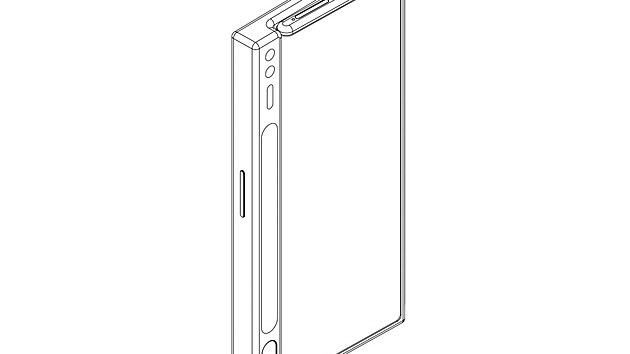 Patent skldacho smartphonu Xiaomi s flexibilnm displejem petkajcm na eln stranu