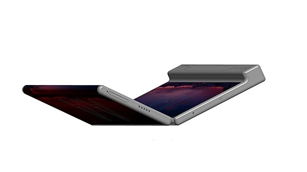 Patent skldacho smartphonu Xiaomi s flexibilnm displejem petkajcm na eln stranu