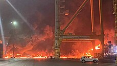 Výbuch v dubajském pístavu Dabal Alí. (7. ervence 2021)
