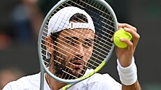 Ital Matteo Berrettini bhem semifinále Wimbledonu