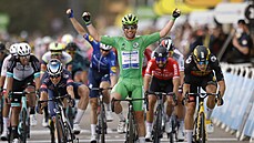 Cavendish se raduje v cíli desáté etapy Tour de France 2021.