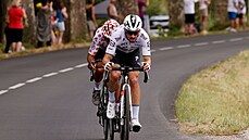 Julian Alaphilippe (vepedu) a Nairo Quintana v úniku bhem 11. etapy Tour de...