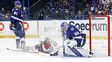 Brankář Tampa Bay Lightning Andrej Vasilevskij maří šanci Montrealu.