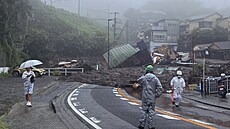 Sesuv bahna v japonském mst Atami (3. ervence 2021)