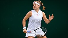 Karolína Muchová v osmifinále Wimbledonu.