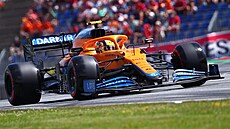 Lando Norris z McLarenu bhem kvalifikace na Velkou cenu Rakouska