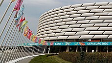 Pohled na Olympijský stadion v Baku, kde se česká fotbalová reprezentace...